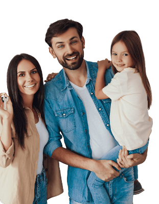 Casal Feliz com a filha no colo Casal Feliz com a filha no colo